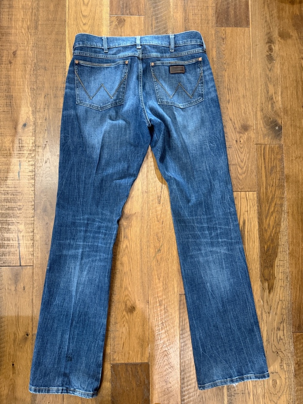 Wrangler Men's Slim Bootcut Jeans in Denim Blue - Picture 6 of 8